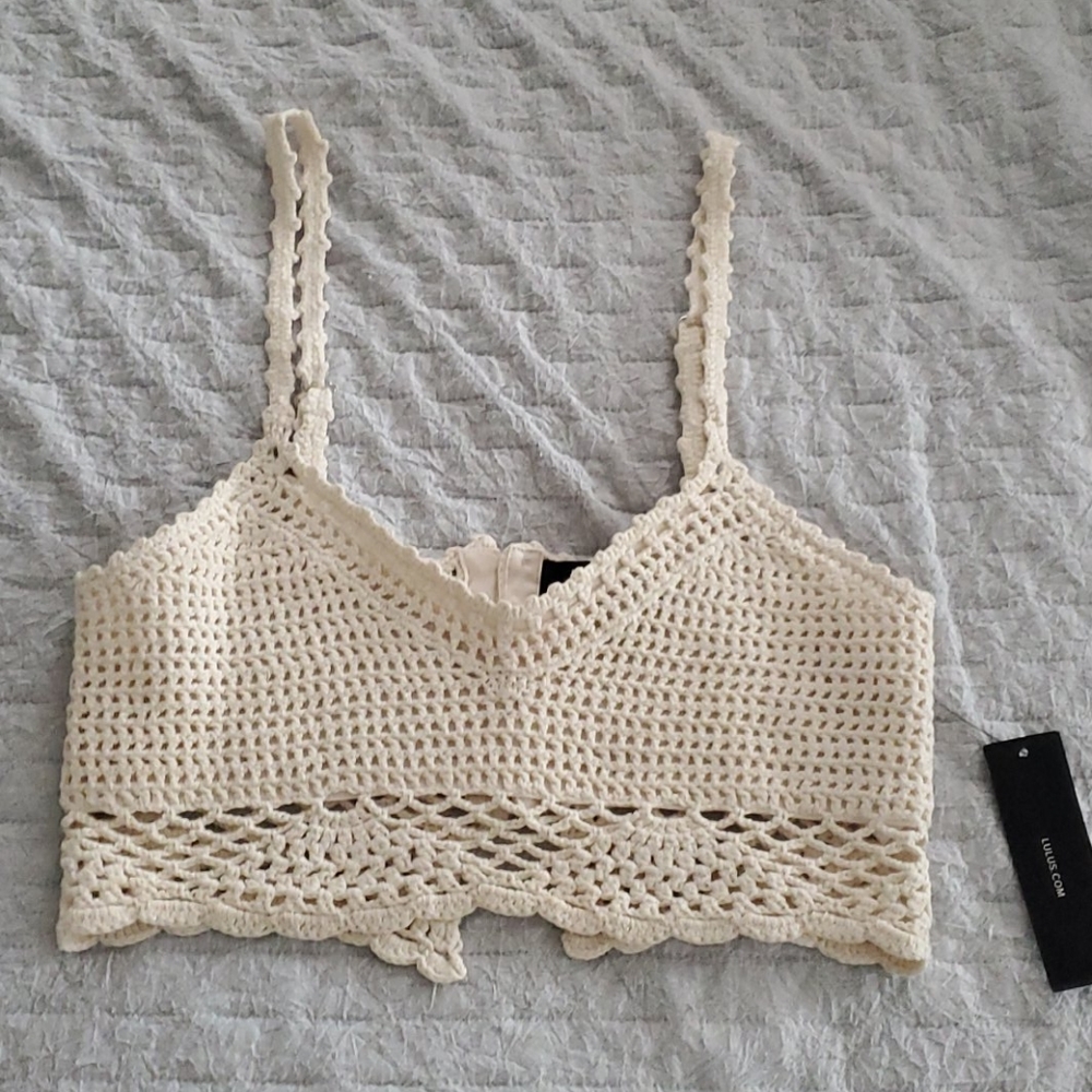 NWT Lulu's Crochet Crop Top/Bralette
